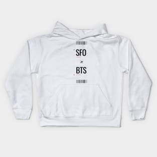 SFO to BTS boarding pass Kids Hoodie